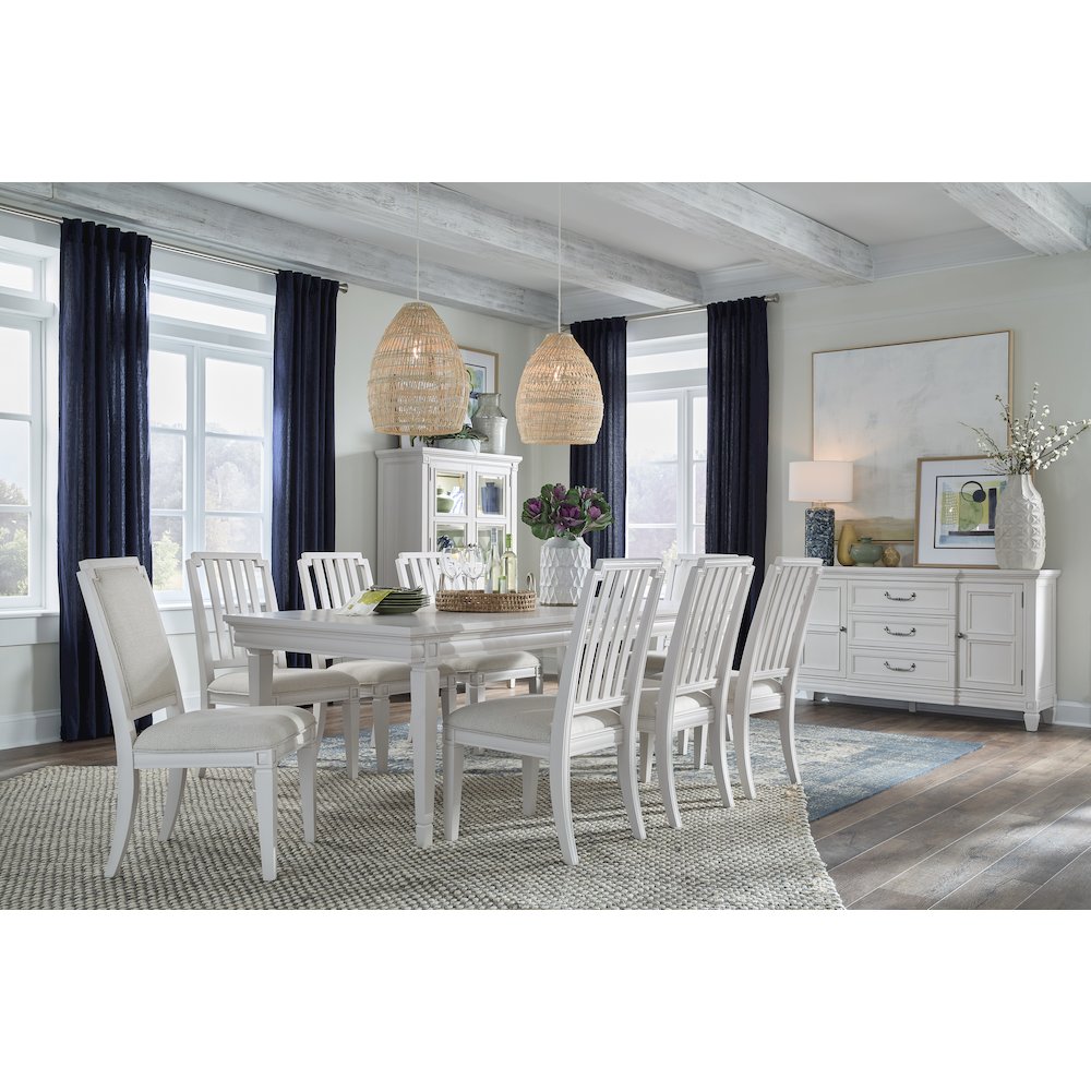 Willowbrook Egg Shell White Upholstered Side Chair Two Pack