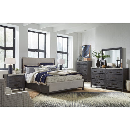 Plum Creek Ravenwood Black California King Upholstered Panel Bed
