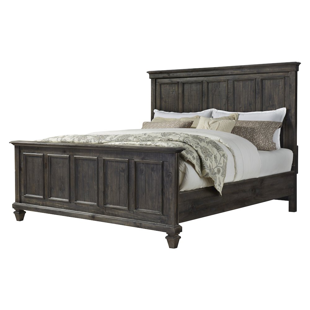 Calistoga Weathered Charcoal King Panel Bed