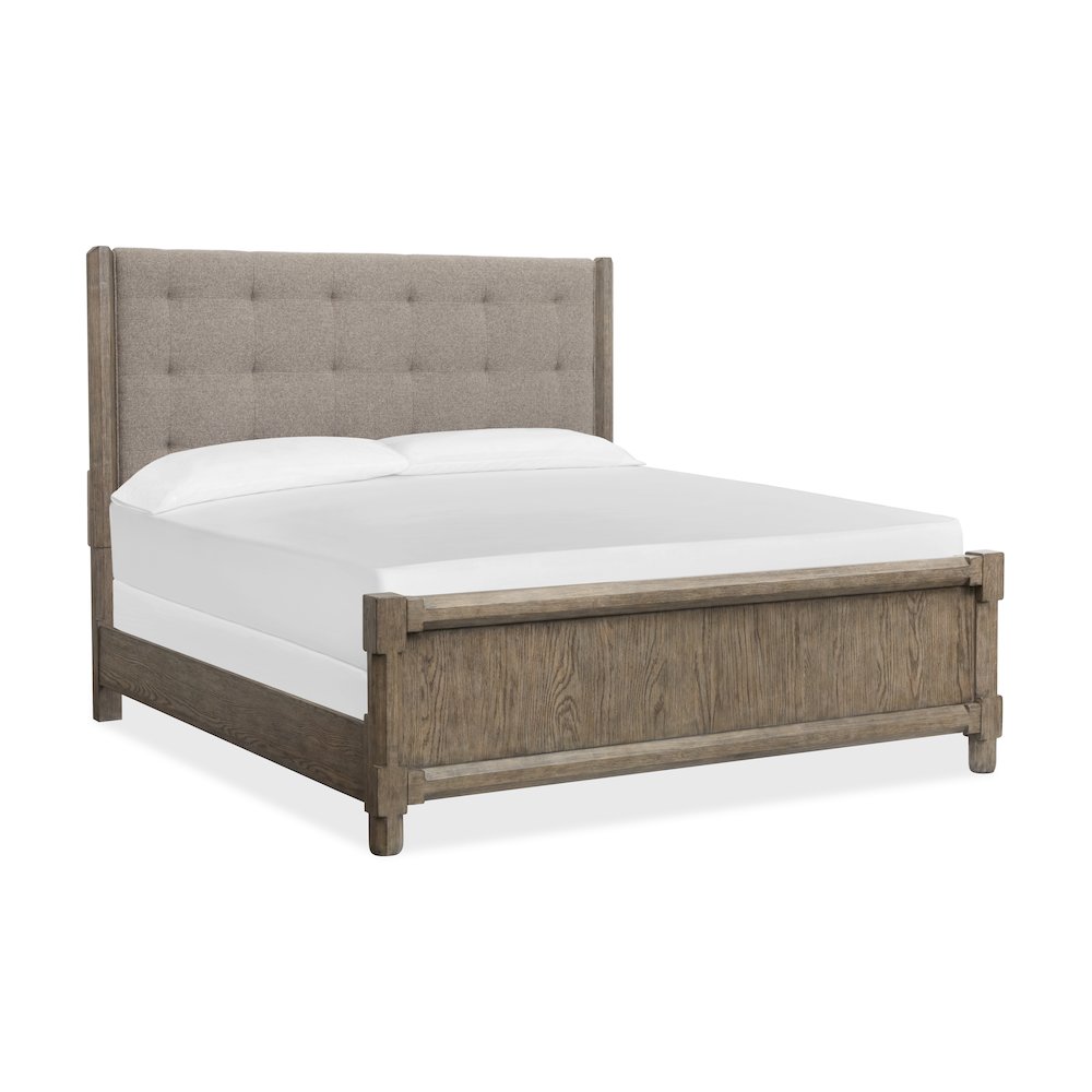 Claremont Smokey Taupe King Upholstered Panel Bed