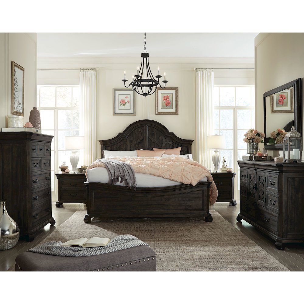 Bellamy Peppercorn California King Shaped Panel Bed