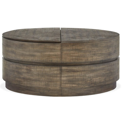 Baisden Tobacco Round Lift Top Cocktail Table With Casters