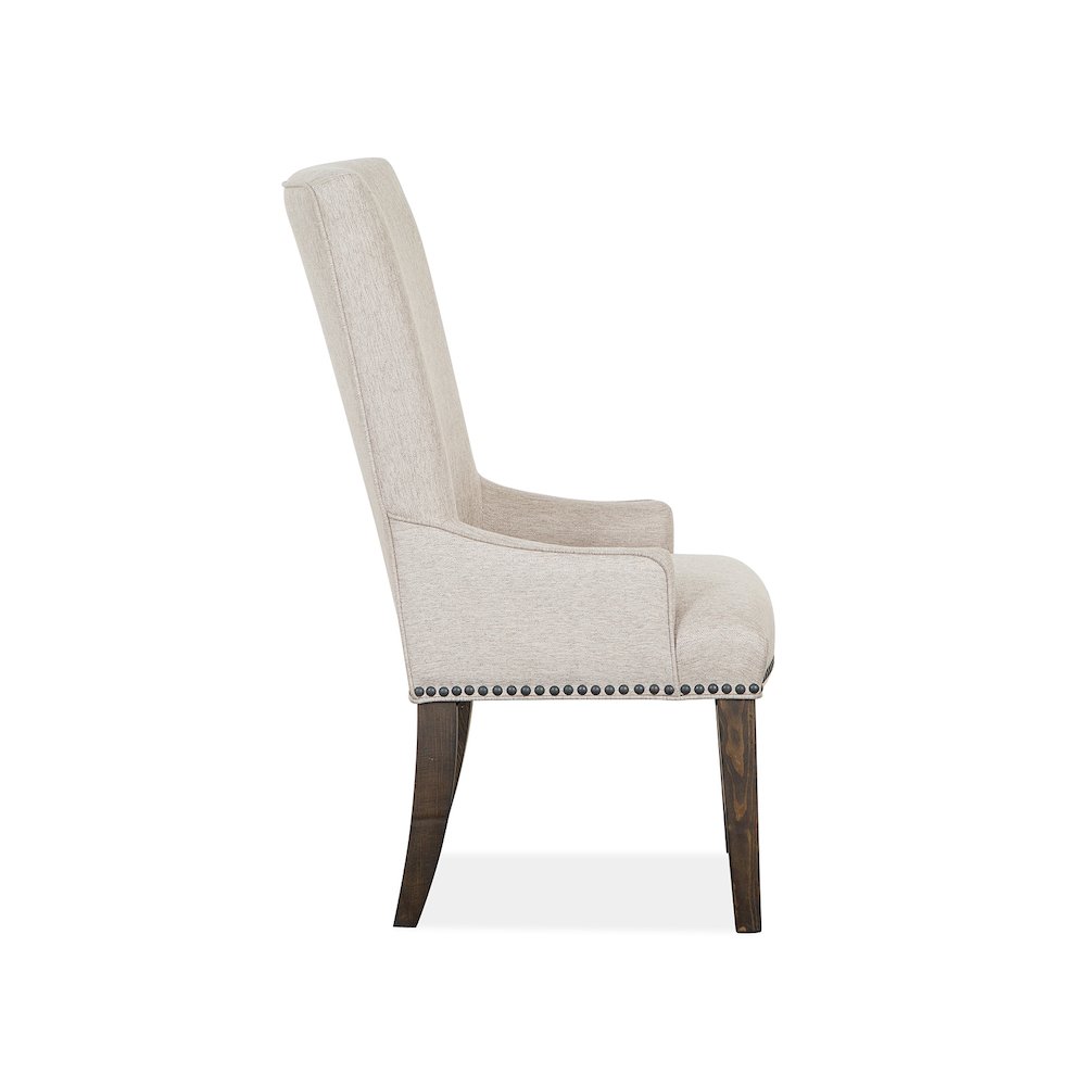 Bellamy Peppercorn Upholstered Host Chair Two Pack
