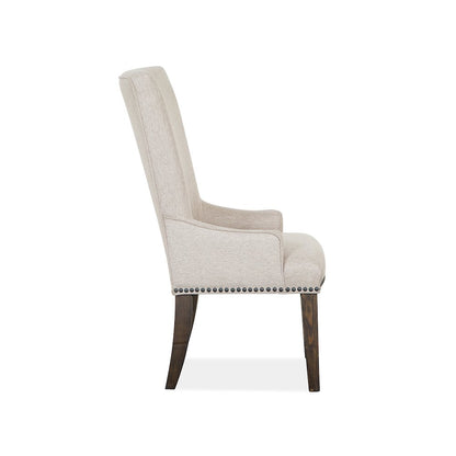 Bellamy Peppercorn Upholstered Host Chair Two Pack