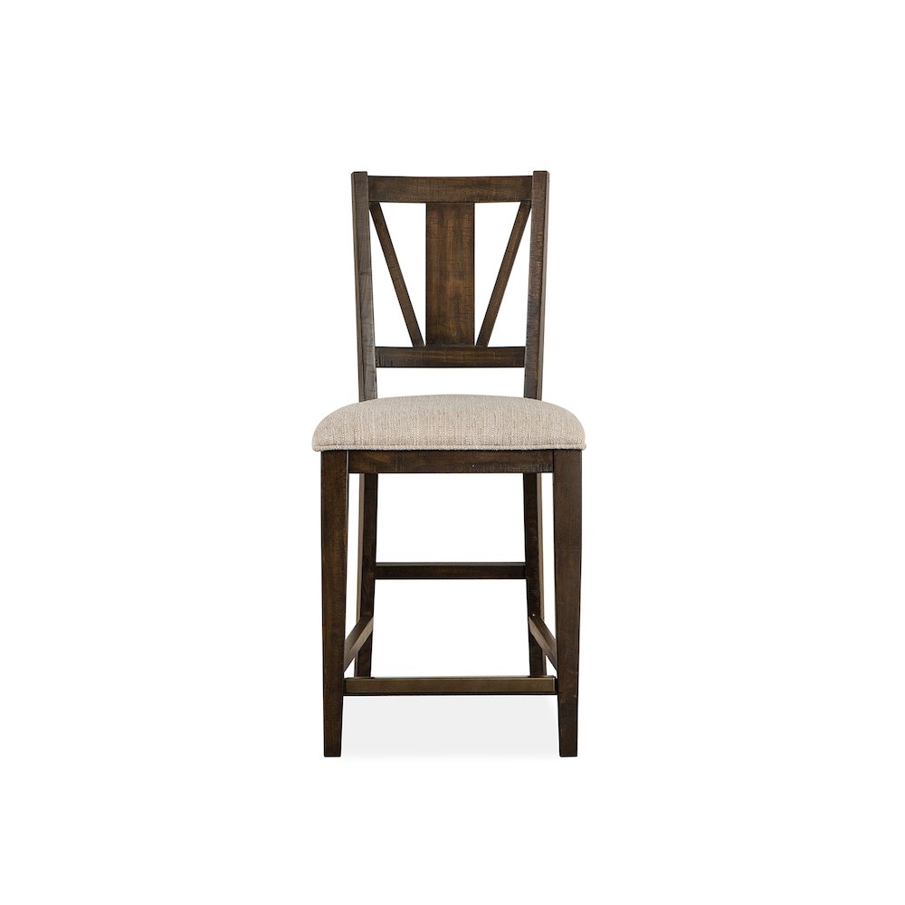 Westley Falls Graphite Upholstered Counter Chair Two Pack