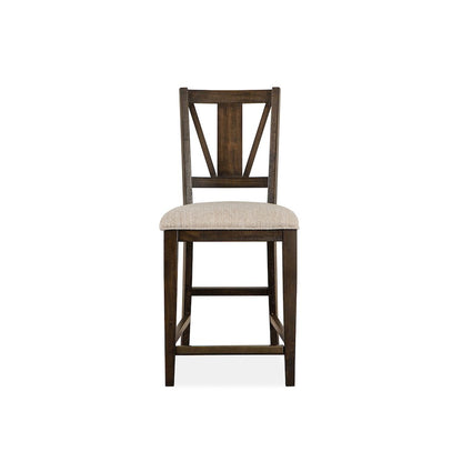 Westley Falls Graphite Upholstered Counter Chair Two Pack