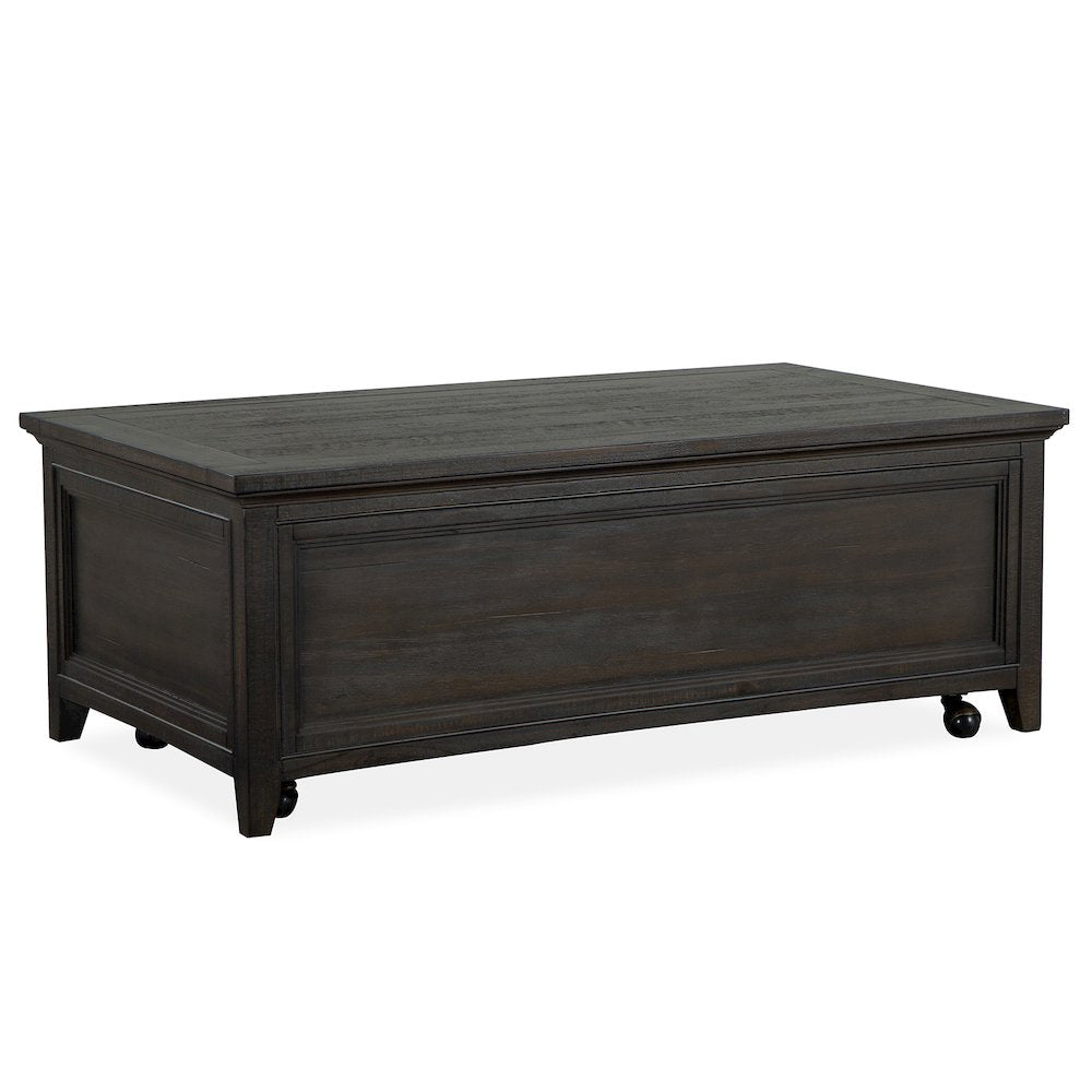 Westley Falls Graphite Lift Top Storage Cocktail Table With Casters
