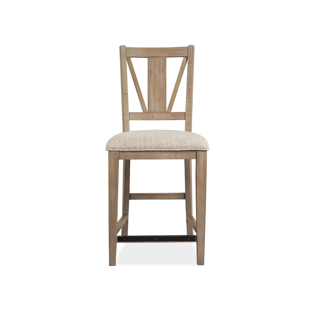 Paxton Place Dovetail Grey Upholstered Counter Chair Two Pack