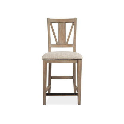 Paxton Place Dovetail Grey Upholstered Counter Chair Two Pack