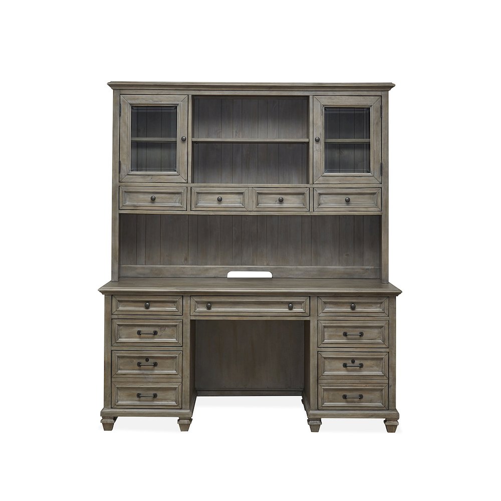 Lancaster Dovetail Grey Credenza With Hutch