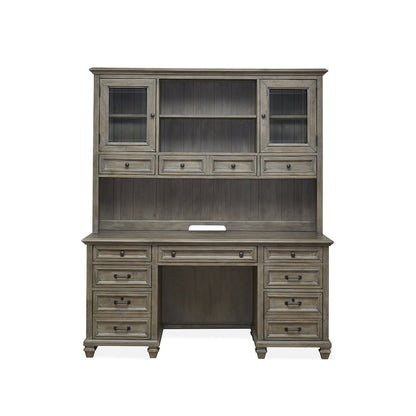 Lancaster Dovetail Grey Credenza With Hutch