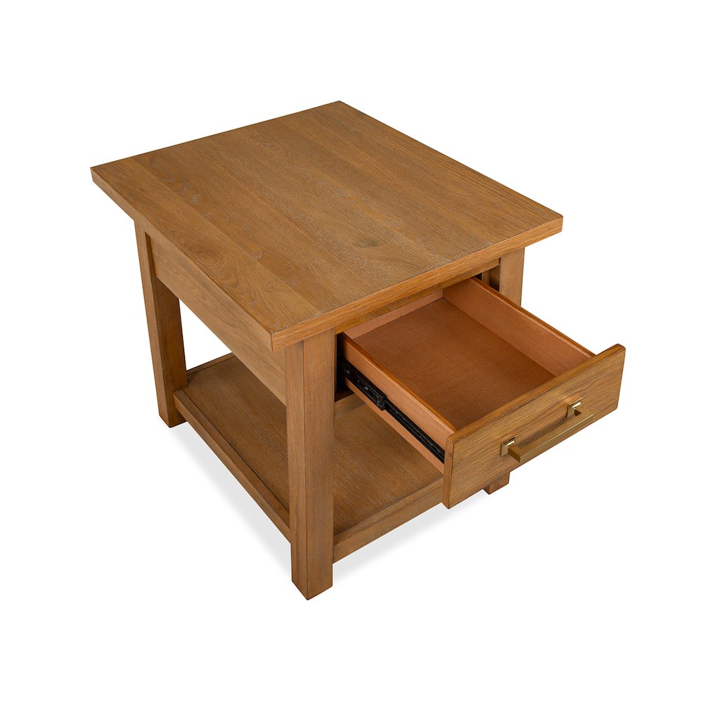 Lindon Belgian Wheat Drawer End Table