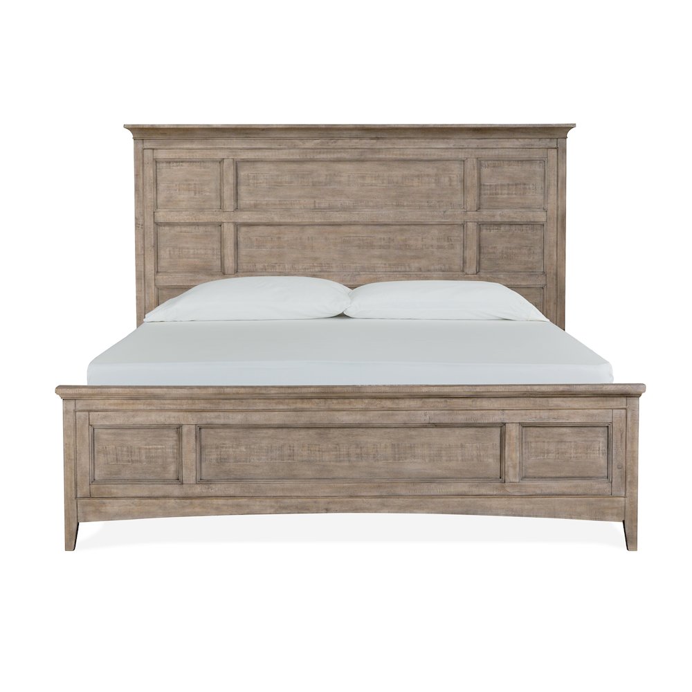 Paxton Place Dovetail Grey California King Panel Storage Bed