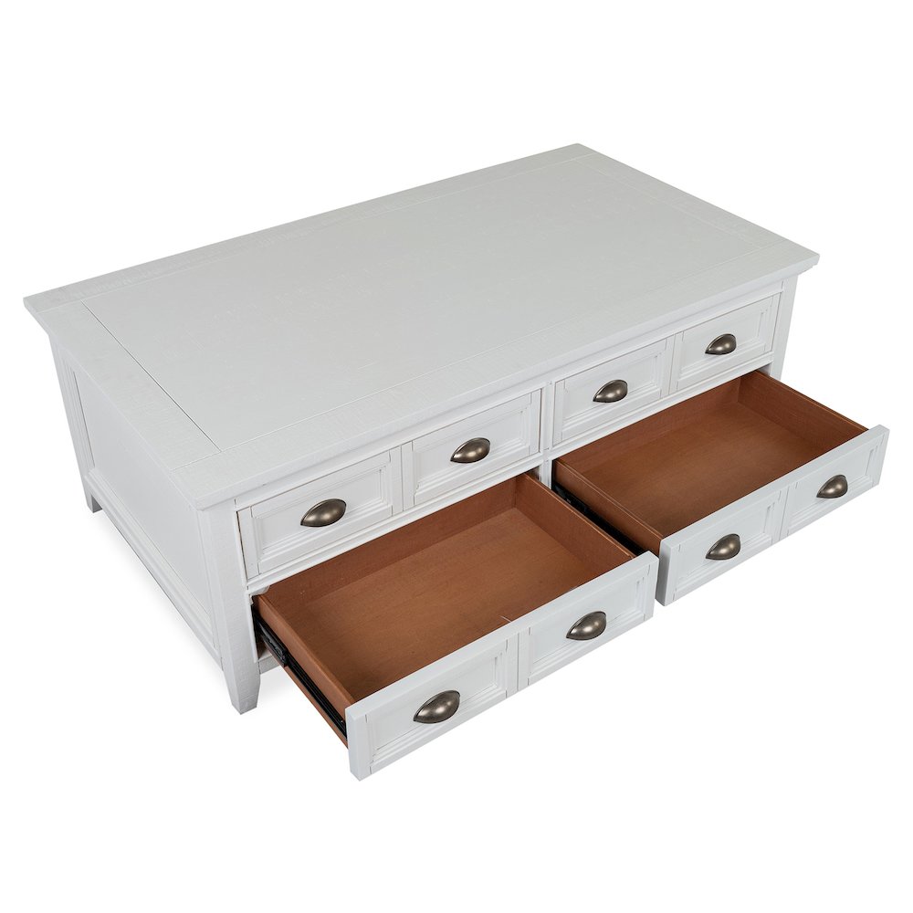 Heron Cove Chalk White Lift Top Storage Cocktail Table With Casters
