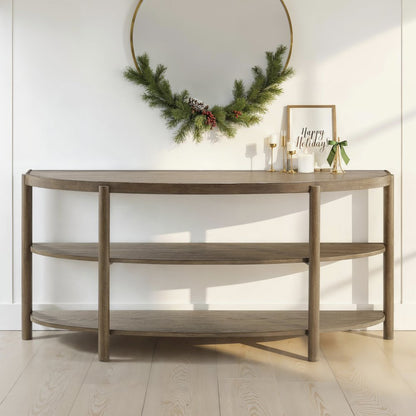 Hadleigh Brown Honey Demilune Sofa Table