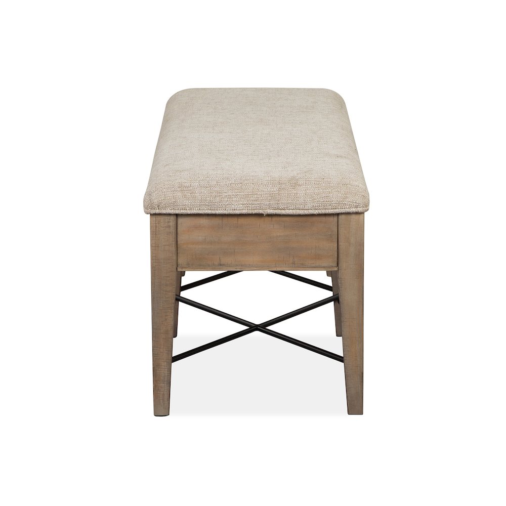 Paxton Place Dovetail Grey Upholstered Bench