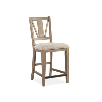 Paxton Place Dovetail Grey Upholstered Counter Chair Two Pack
