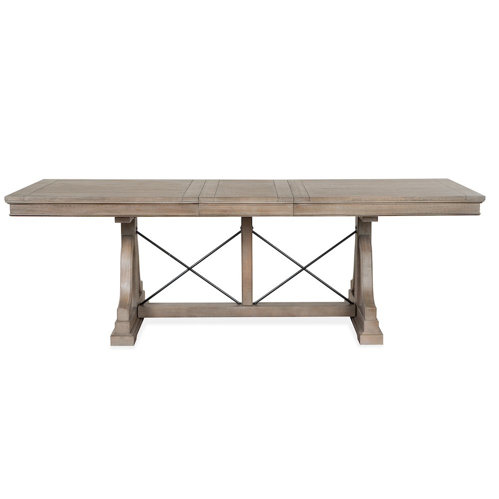 Paxton Place Dovetail Grey Extendable Trestle Dining Table