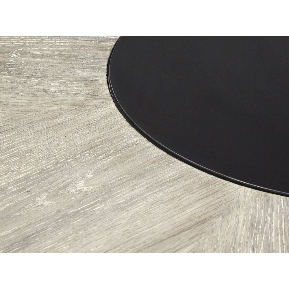 Ryker Nocturn Black And Coventry Grey Round Dining Table