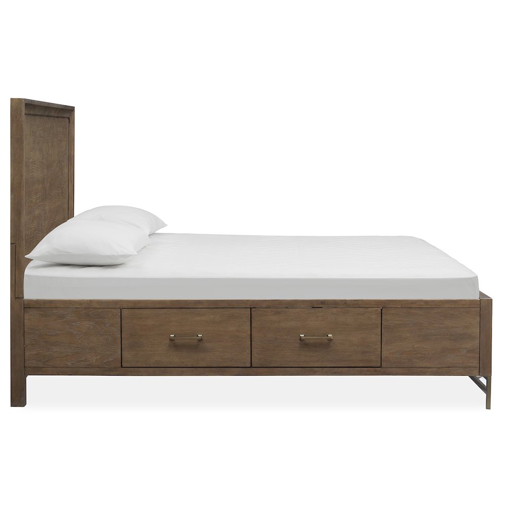 Lindon Belgian Wheat And Coffee Bean Queen Panel Storage Bed