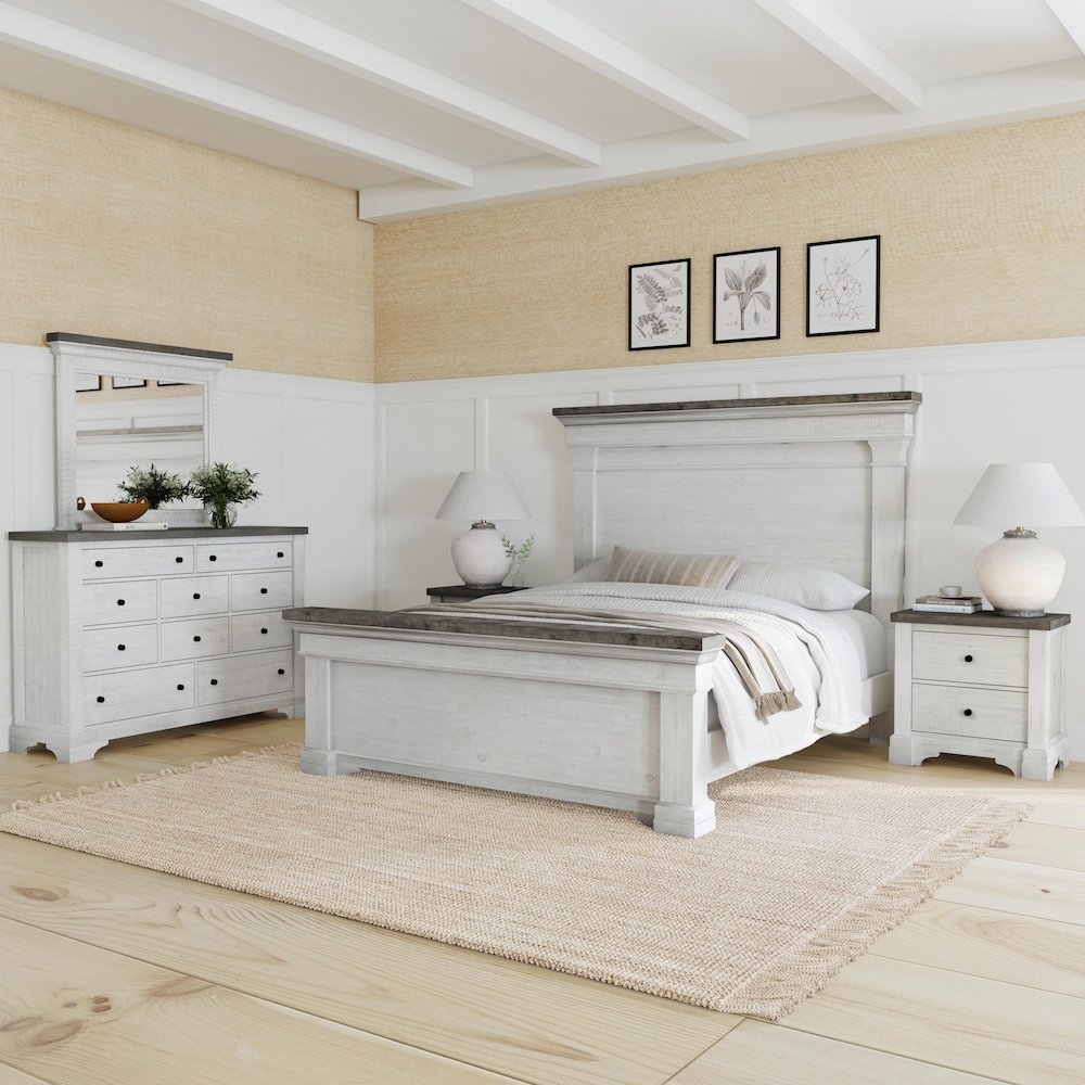 Samuel Lawrence Valley Ridge Distressed White 10 Drawer Dresser With Mirror