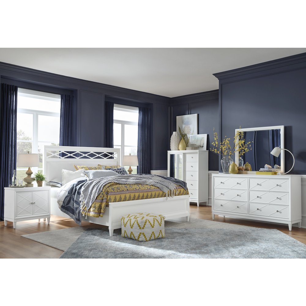 Springhouse Whisper White Queen Upholstered Panel Bed
