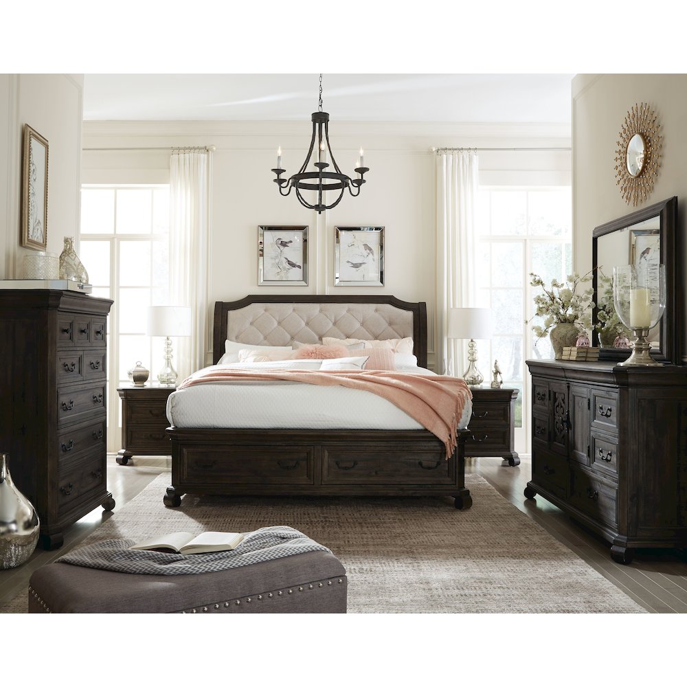 Bellamy Peppercorn King Sleigh Storage Bed