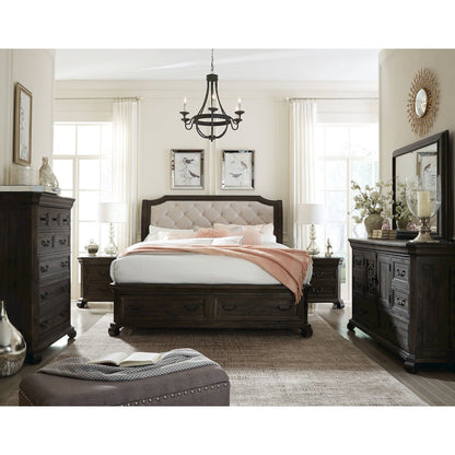 Bellamy Peppercorn King Sleigh Storage Bed