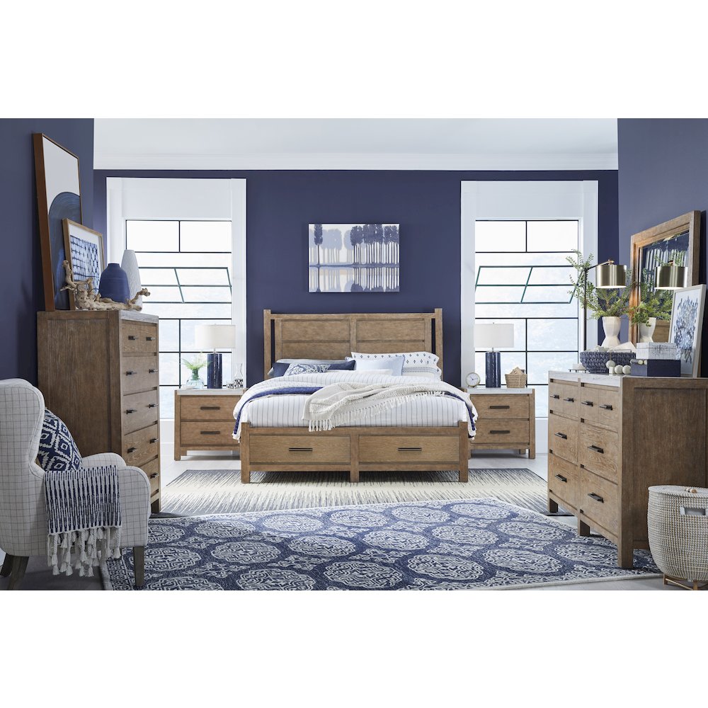 Plum Creek Sierra Brown Queen Panel Storage Bed