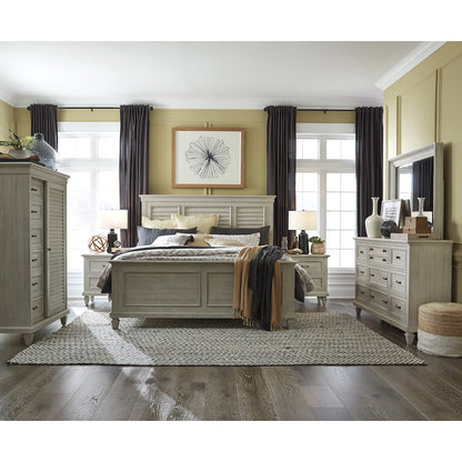 Newport Alabaster Queen Shutter Panel Bed