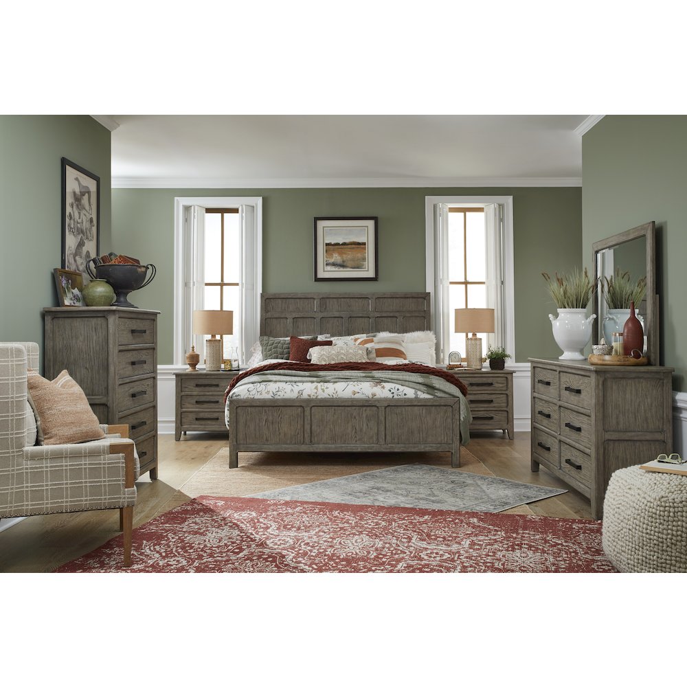 Claremont Smokey Taupe Queen Panel Bed