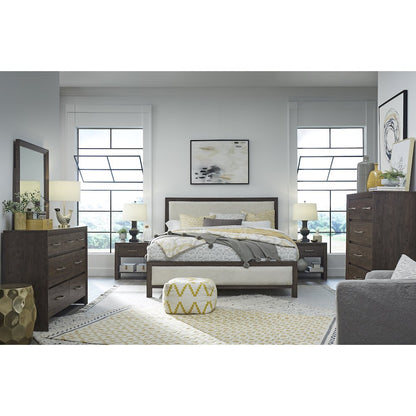 Llewellyn Columbian Walnut Queen Upholstered Panel Bed