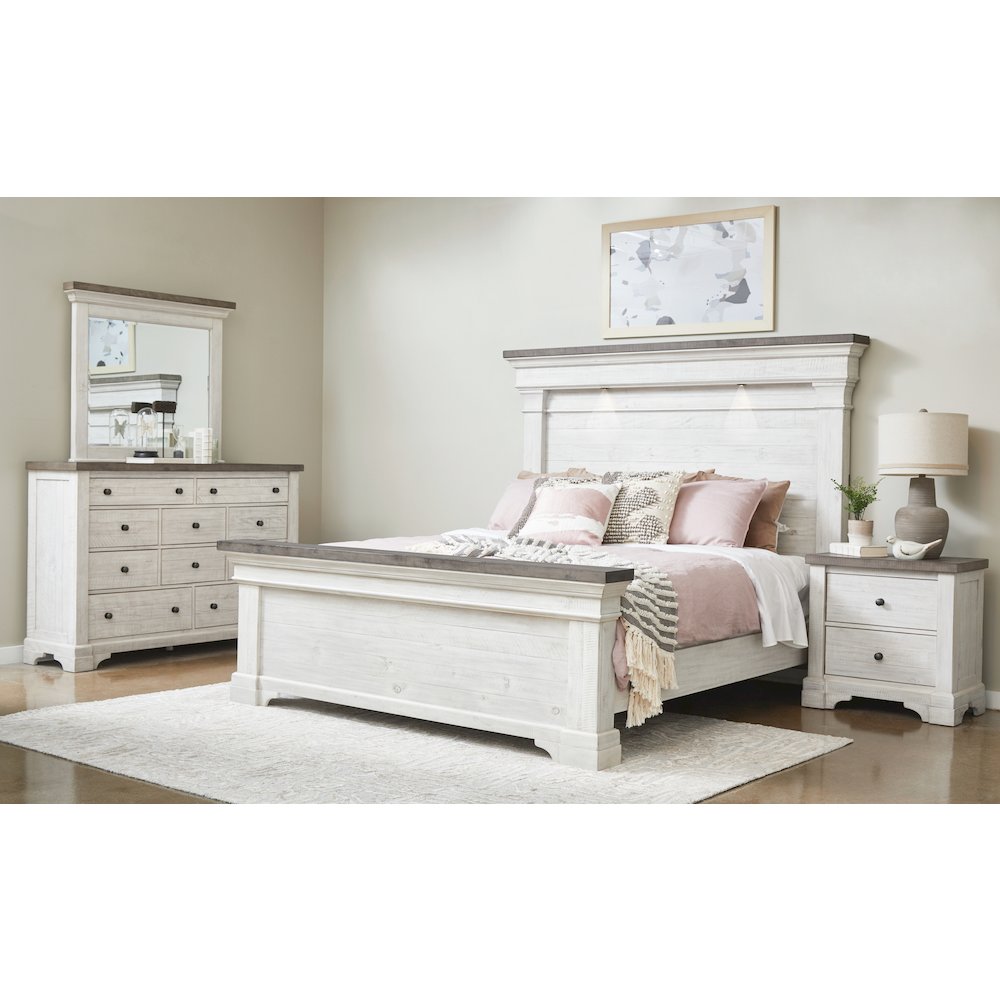 Samuel Lawrence Valley Ridge Distressed White 10 Drawer Dresser With Mirror