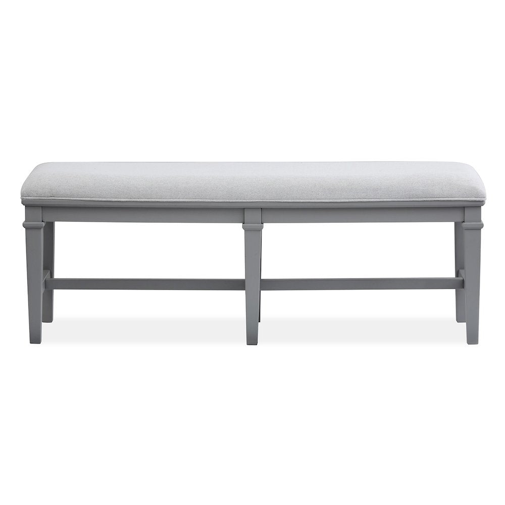 Charleston Harbor Gray Grey Upholstered Bench