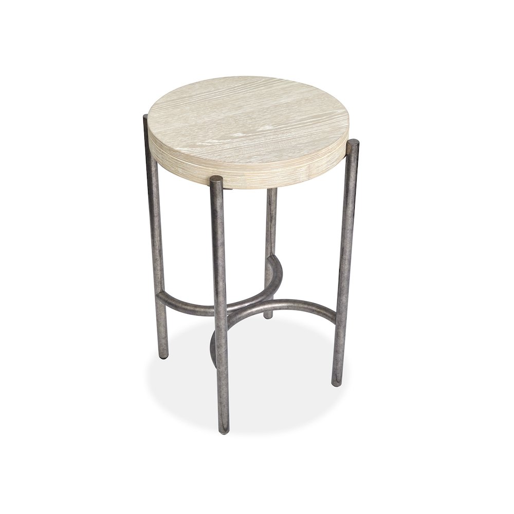 Jennings Edgecomb Grey And Weathered Antique Nickel Round Accent Table