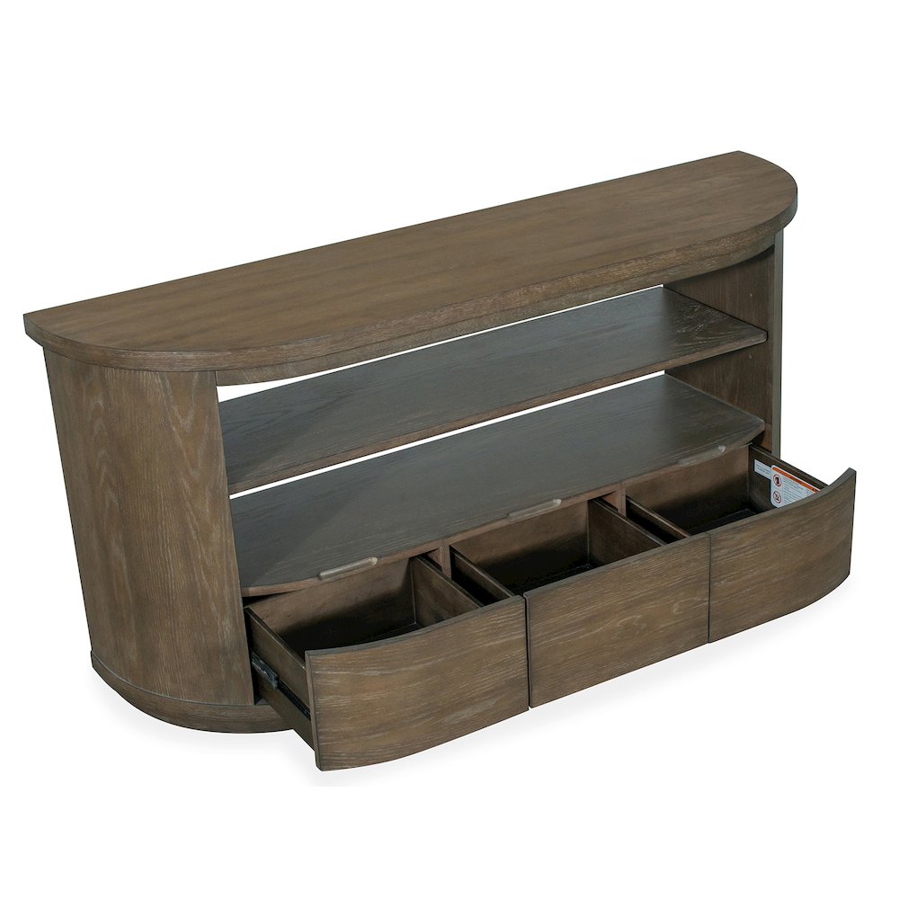 Bosley Lt. Brown Porpoise Demilune Console