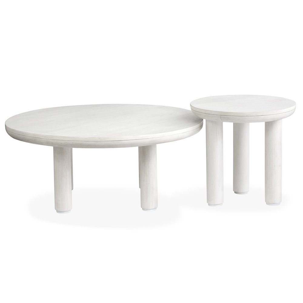 Sunset Cove Moonlight Pearl Nesting Cocktail Table With Casters