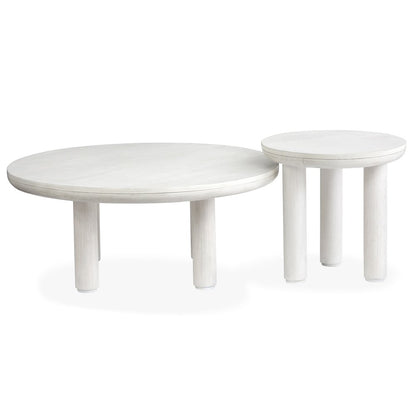 Sunset Cove Moonlight Pearl Nesting Cocktail Table With Casters