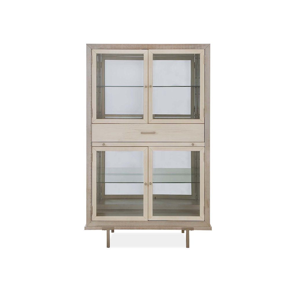 Lenox Warm Silver And Acadia White Display Cabinet