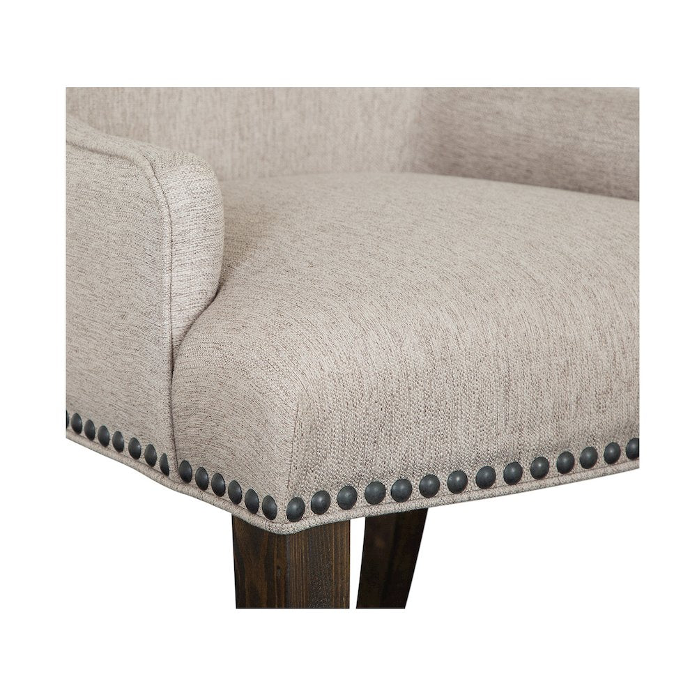 Bellamy Peppercorn Upholstered Host Chair Two Pack