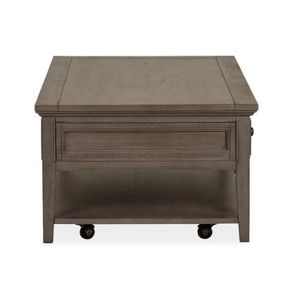 Paxton Place Dovetail Grey Rectangular Cocktail Table With Casters