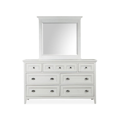 Heron Cove Chalk White And Dovetail Grey Drawer Dresser With Landscape Mirror