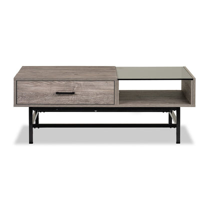 Fenwick Whitetail Brown And Smoke Glass Rectangular Lift Top Cocktail Table
