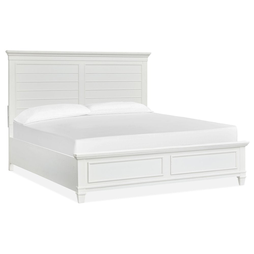 Charleston White Dove King White Panel Bed