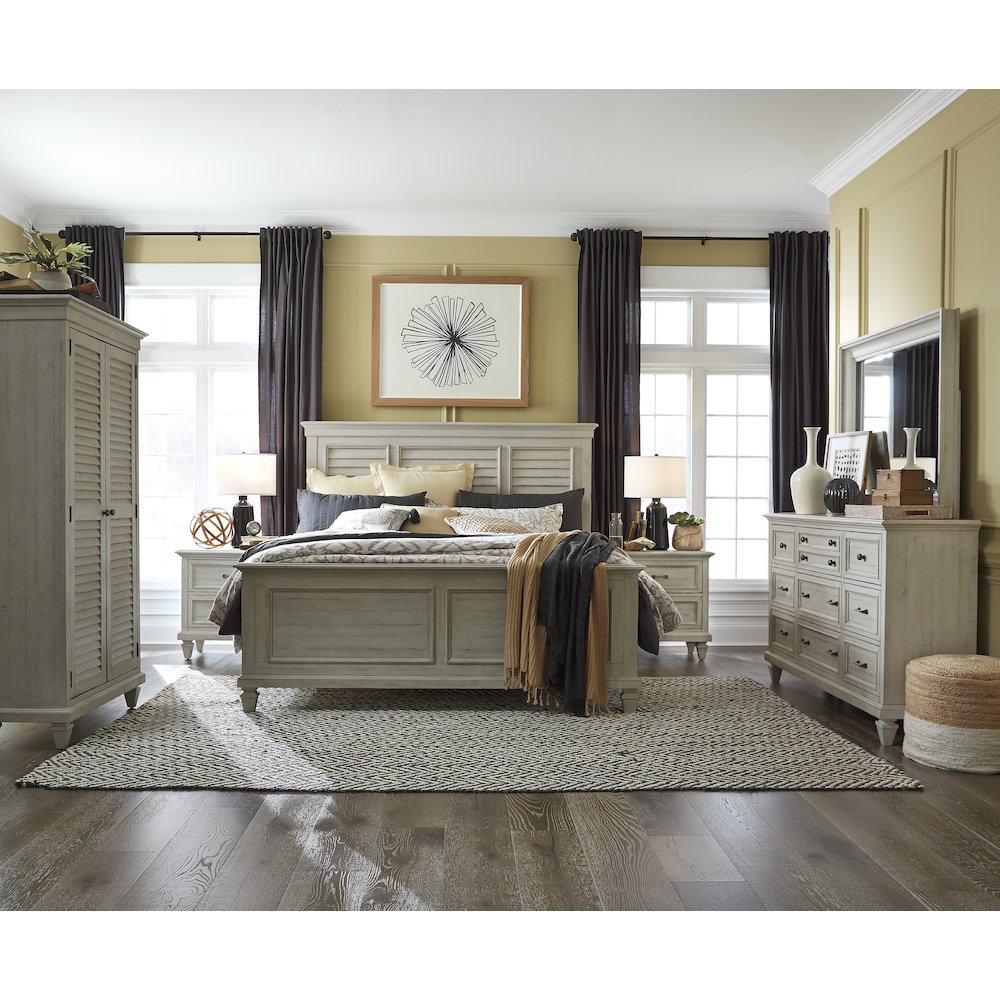 Newport Alabaster King Shutter Panel Bed