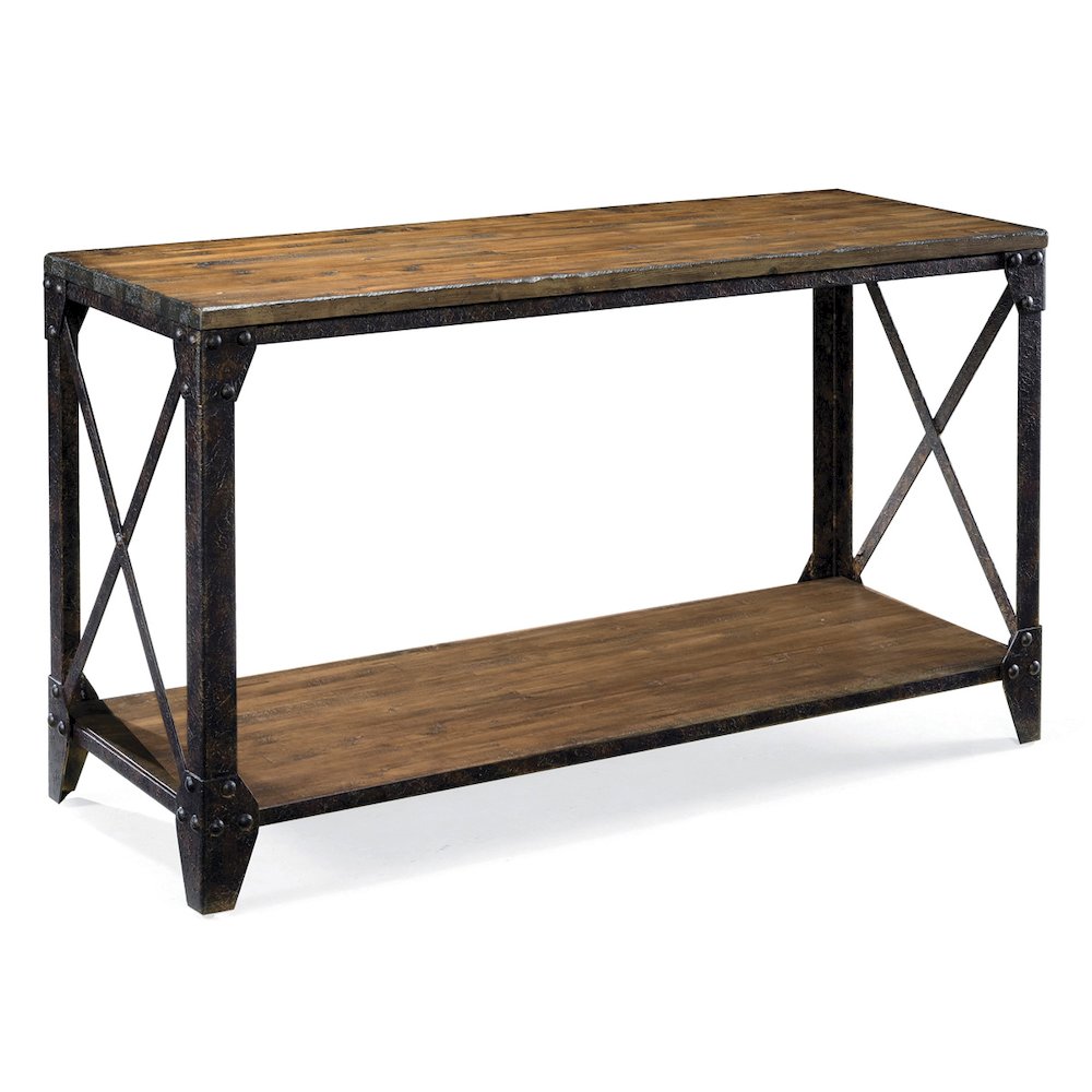 Pinebrook Distressed Natural Pine Rectangular Sofa Table