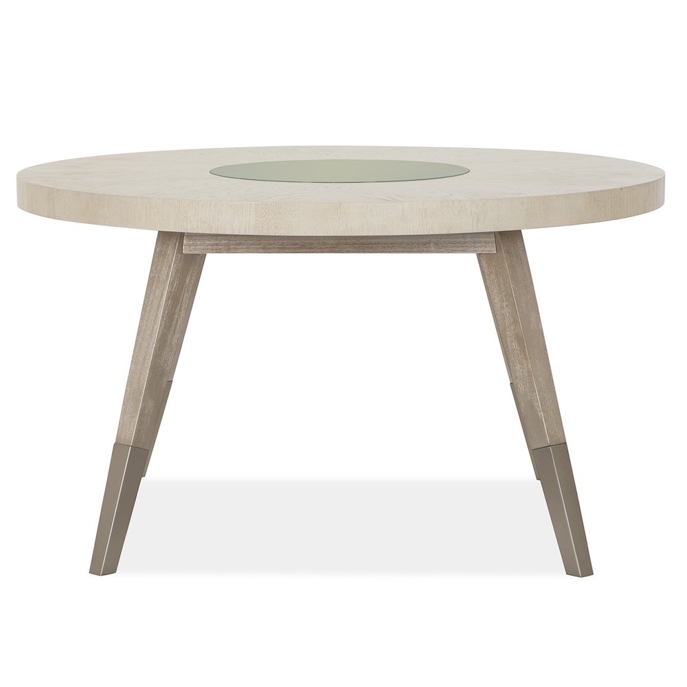Lenox Warm Silver And Acadia White Round Dining Table