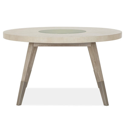 Lenox Warm Silver And Acadia White Round Dining Table