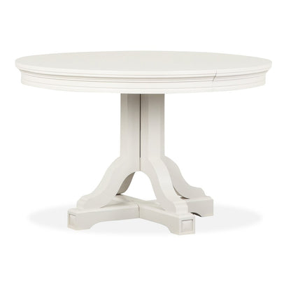 Willowbrook Egg Shell White Extendable 48" Round Dining Table