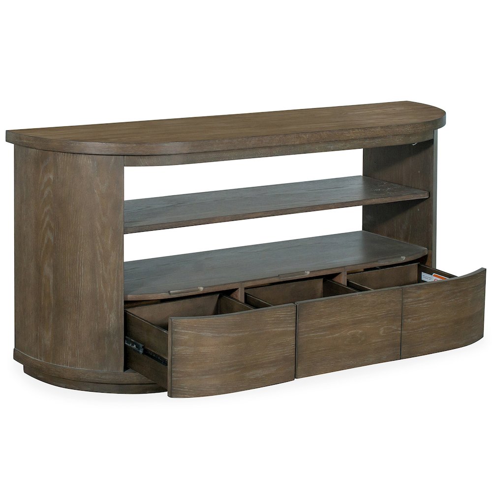 Bosley Lt. Brown Porpoise Demilune Console